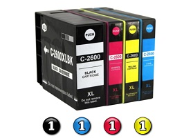 Compatible Canon PGI-2600XL Ink Cartridges 4 Pack Combo (1BK/1C/1M/1Y) Compatible Canon PGI-2600XL Ink Cartridges 4 Pack Combo (1BK/1C/1M/1Y)
